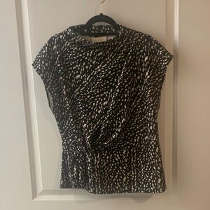 MELLODAY Black and Cream Speckled Blouse